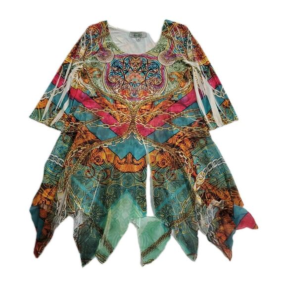 Cover Charge Women's Top Multicolor Size Small Polyester Blend Stretch Pullover - Picture 1 of 12